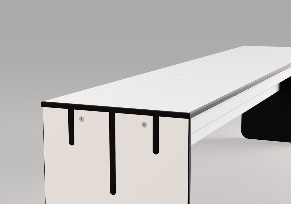 Banc PAUSE pour bureaux et collectivités - deisgn WAND & édition IMPACT FURNITURE - upcycling de panneaux HPL des stocks de OXFAM (Copie)