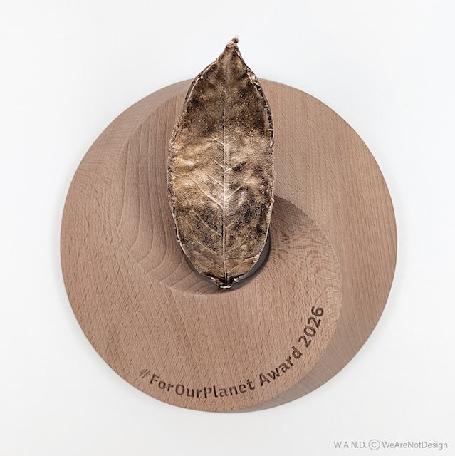 Trophée en bois local et bronze upcyclé - sur mesure - EU ForOurPlanet Award 2026