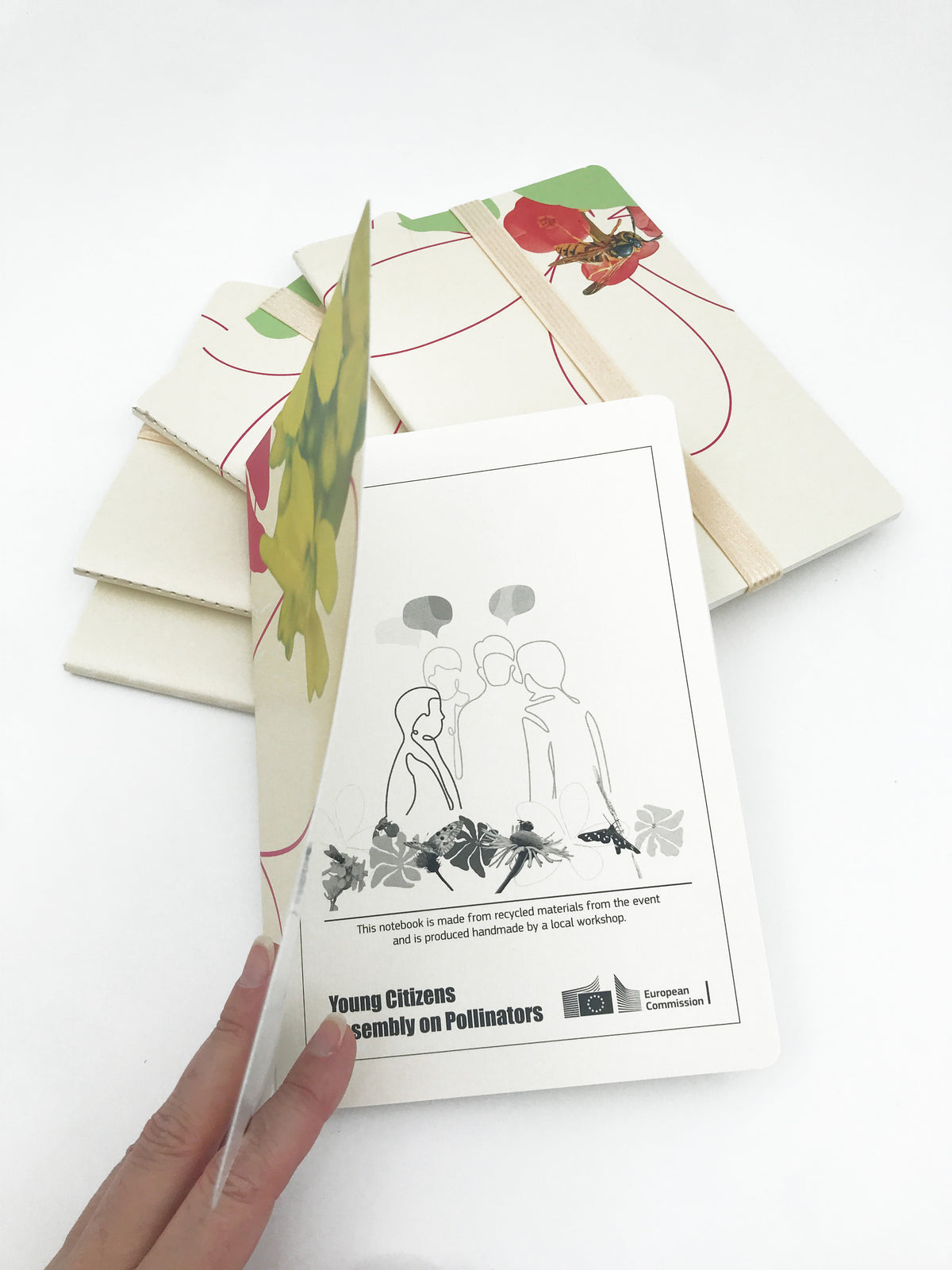 Notebook A5 en mode upcycling évènementiel EU (matière de base: papier et bâches de roll-up)