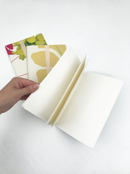 Notebook A5 en mode upcycling évènementiel EU (matière de base: papier et bâches de roll-up)