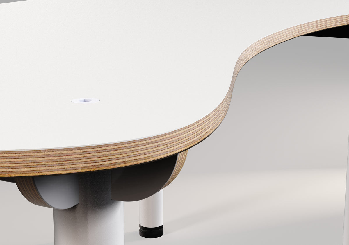 Table BUTTERFLY pour écoles et collectivités - design WAND & édition IMPACT FURNITURE - upcycling de panneaux multiplex des stocks de OXFAM