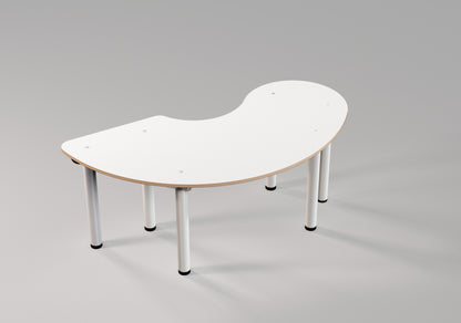 Table YINYANG pour écoles et collectivités - design WAND & édition IMPACT FURNITURE - upcycling de panneaux multiplex des stocks de OXFAM