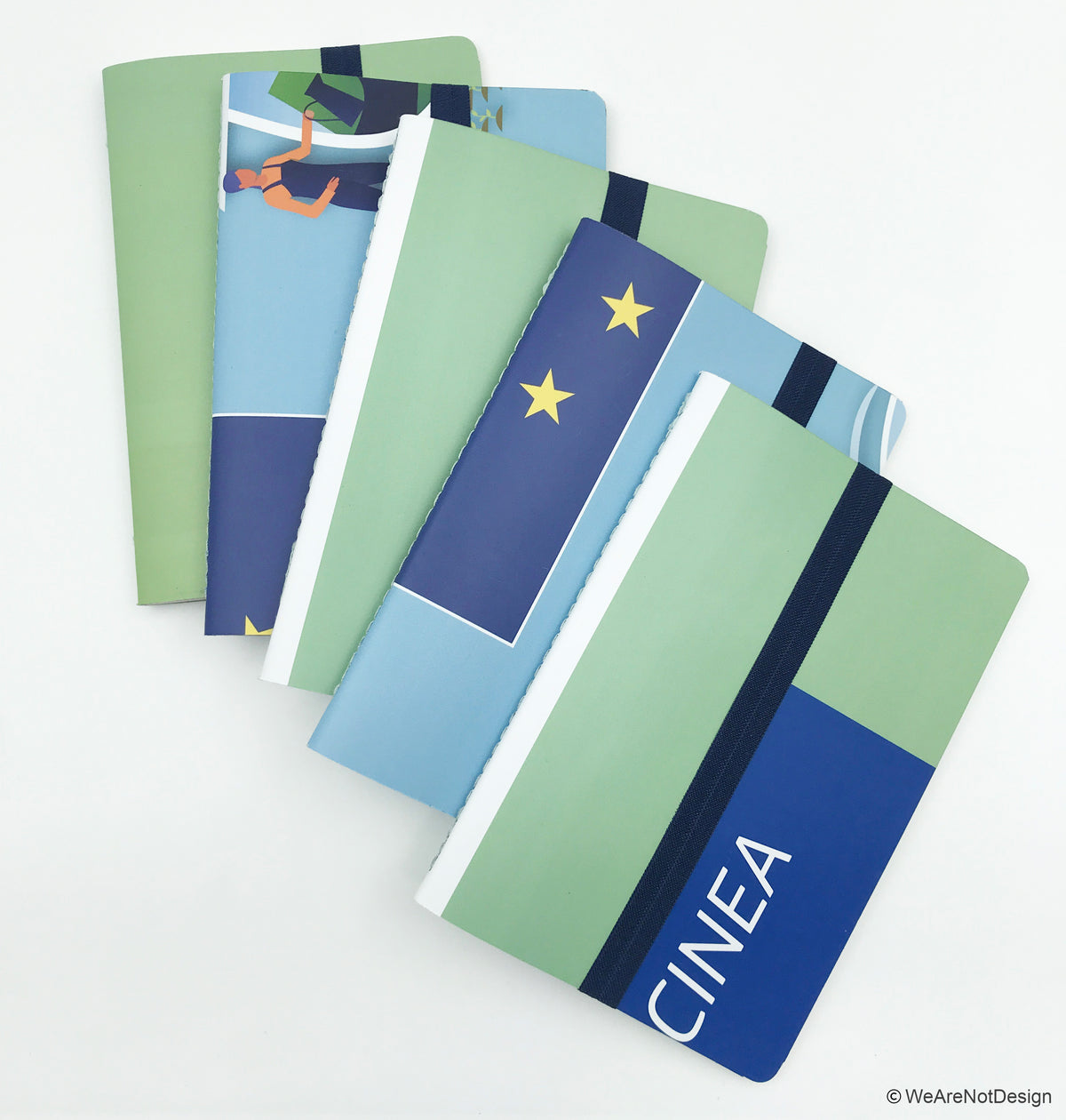 Carnet de note A5 avec pages ivoire vierges et fermeture élastique - upcycling évènementiel EU (matière de base: bâches de roll-up)