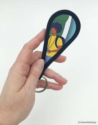 Porte clefs ergonomique - upcycling évènementiel EU (matière de base: bâches de roll-up)