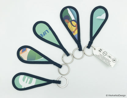 Porte clefs ergonomique - upcycling évènementiel EU (matière de base: bâches de roll-up)